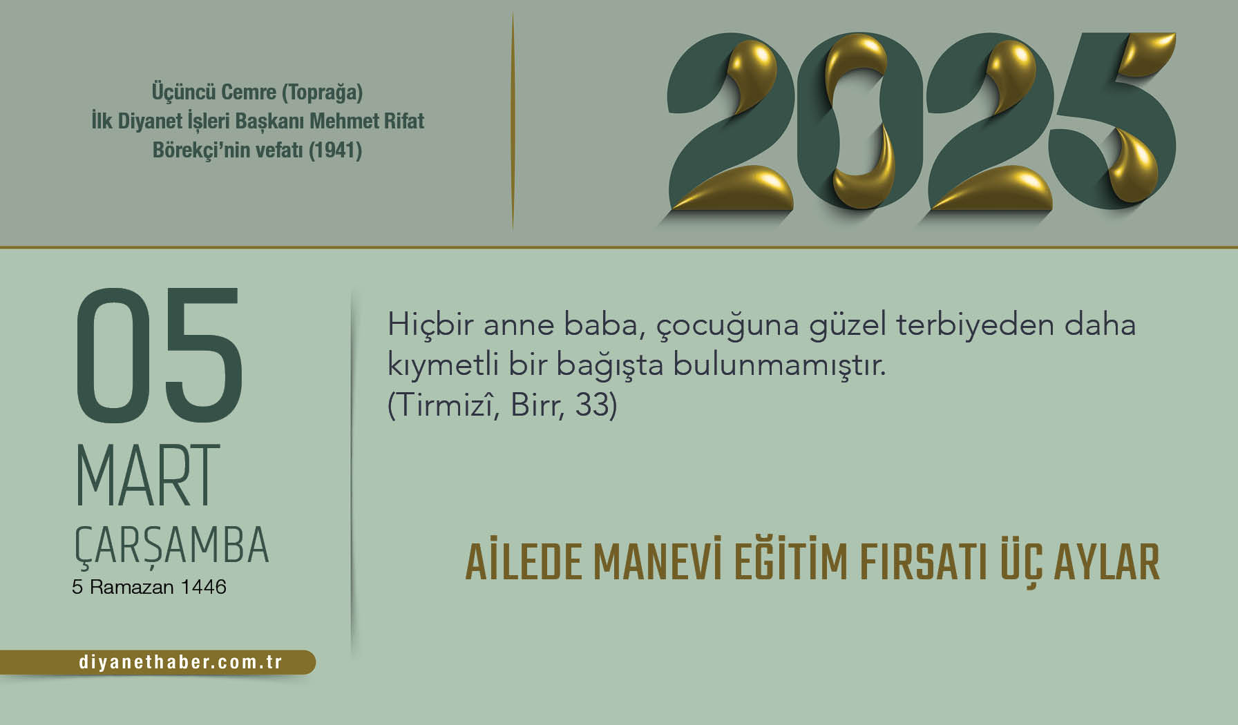 Ailede Manevi Eğitim Fırsatı Üç Aylar