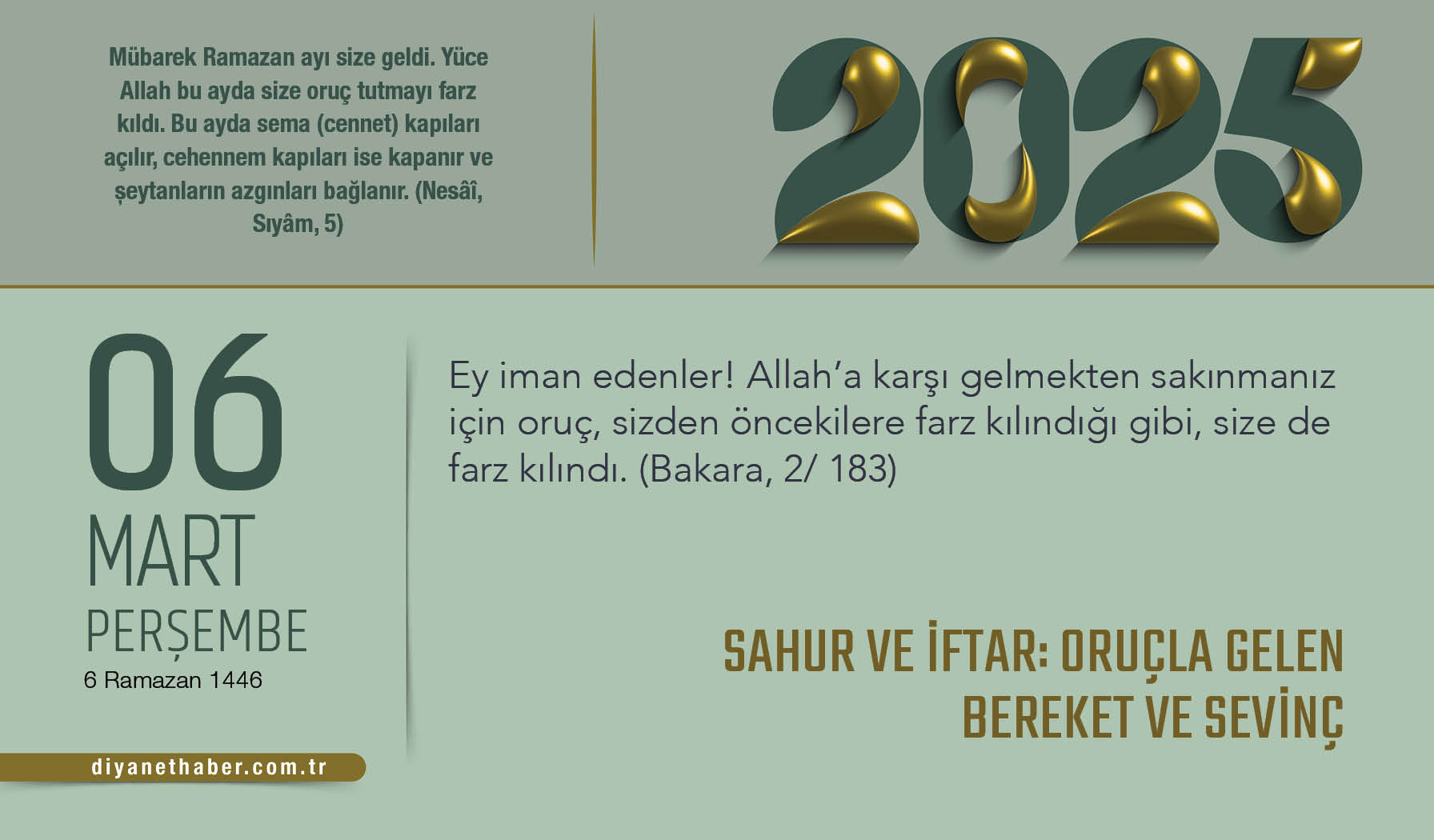 Sahur ve İftar: Oruçla Gelen Bereket ve Sevinç Sahur ve İftar: Oruçla Gelen Bereket ve Sevinç