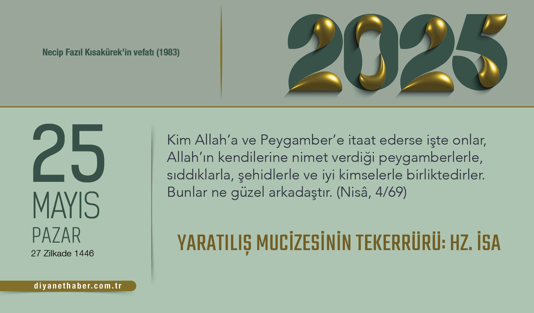 Yaratılış Mucizesinin Tekerrürü: Hz. İsa