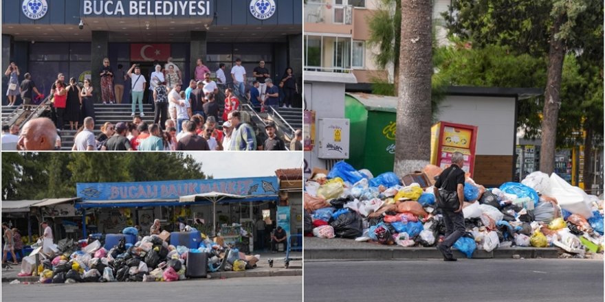 İzmir Buca’da maaş alamadıkları için iş bırakan işçilerin eylemi 7. gününde