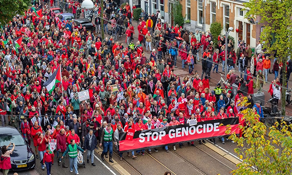 Hollanda’da hükümetin israil politikasına protesto!