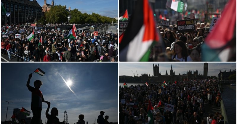 Avrupa’da Filistin’e destek, İsrail’e protesto gösterileri düzenlendi