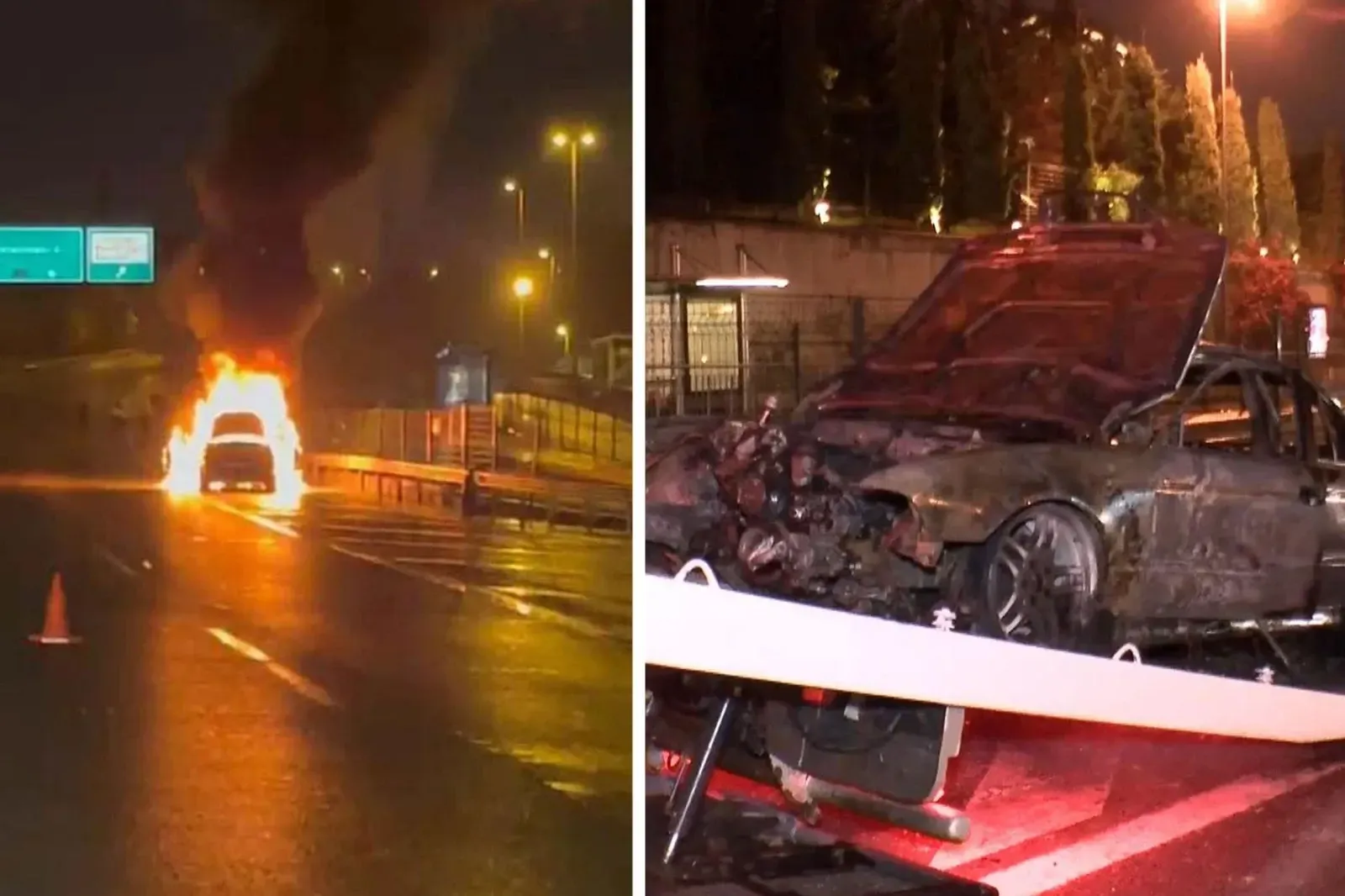 ASAYİŞİstanbul'da TEM Otoyolu'nda seyir halindeki otomobilde yangın çıktı